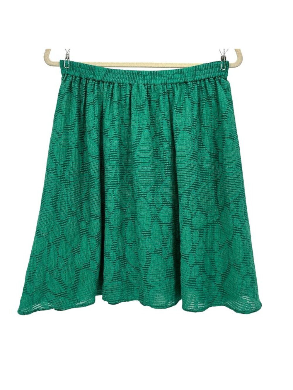 Duro Olowu For JCP Womens XS Skirt Textured Green Swing Skirt Pull On Lined